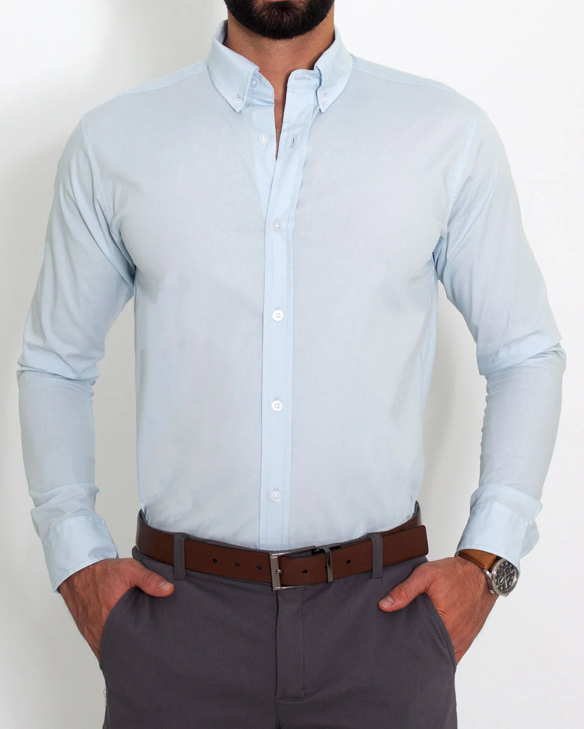 Camisa Flexible SlimFit Azul Claro
