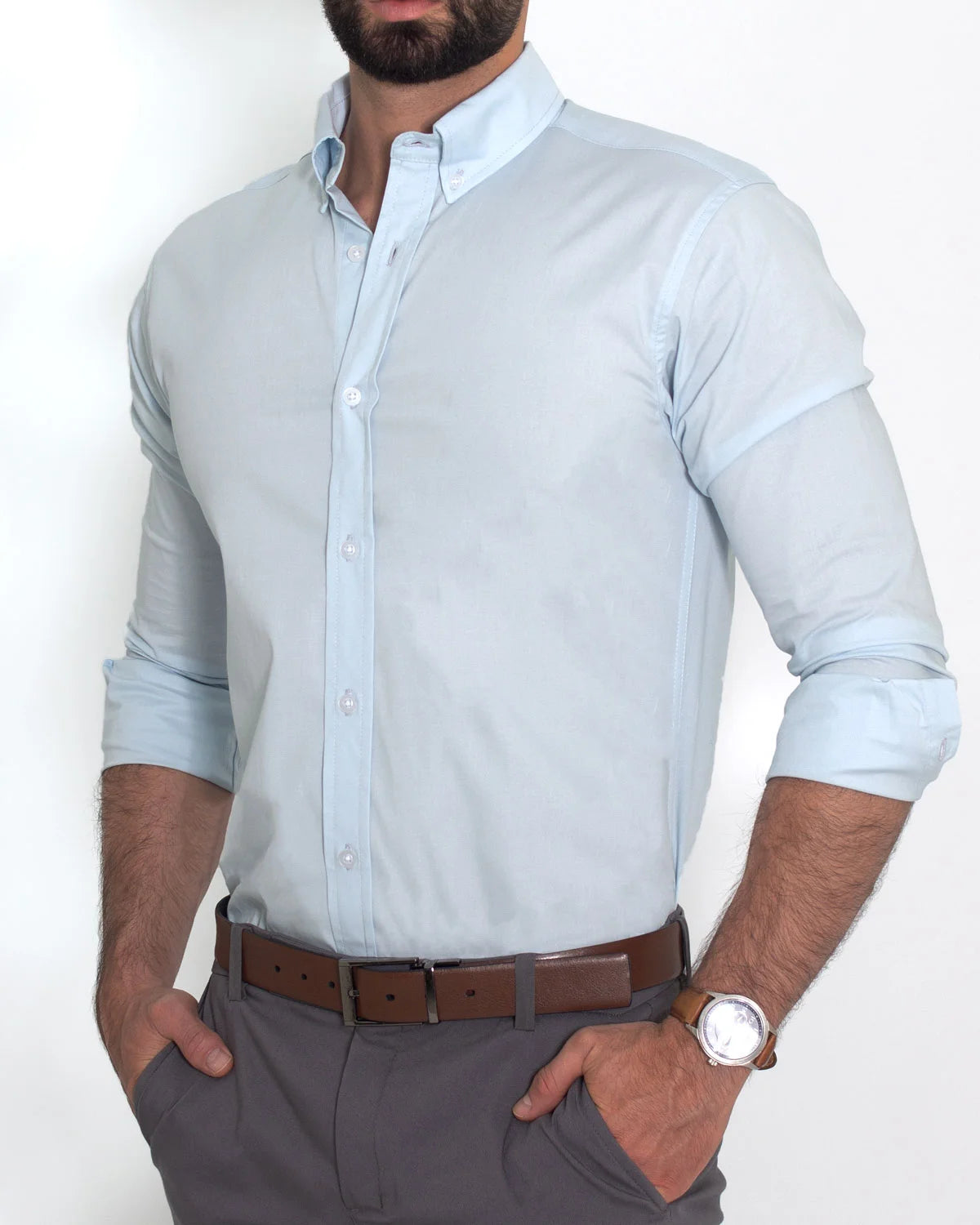 Camisa Flexible SlimFit Azul Claro