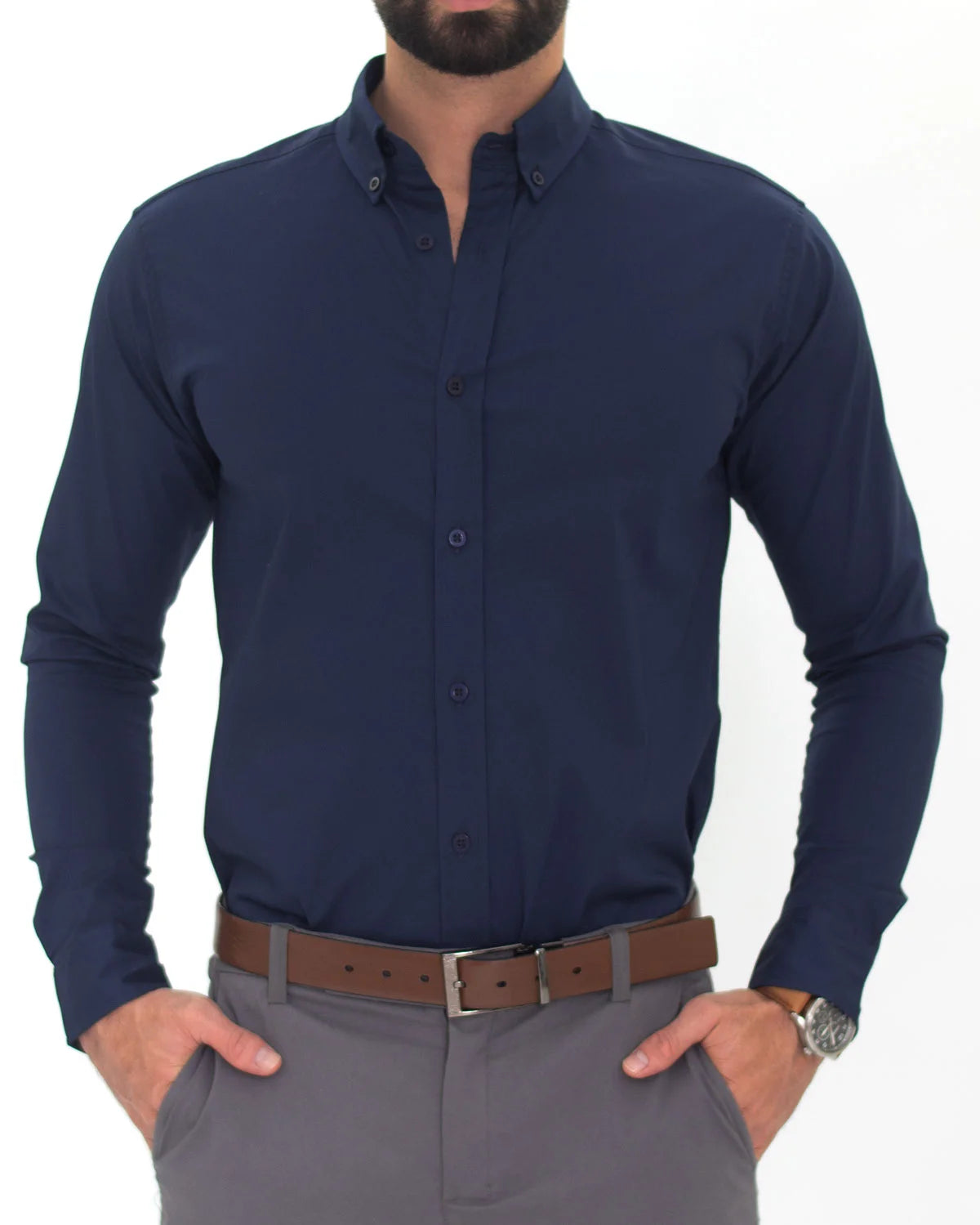 Camisa Flexible SlimFit Azul Rey