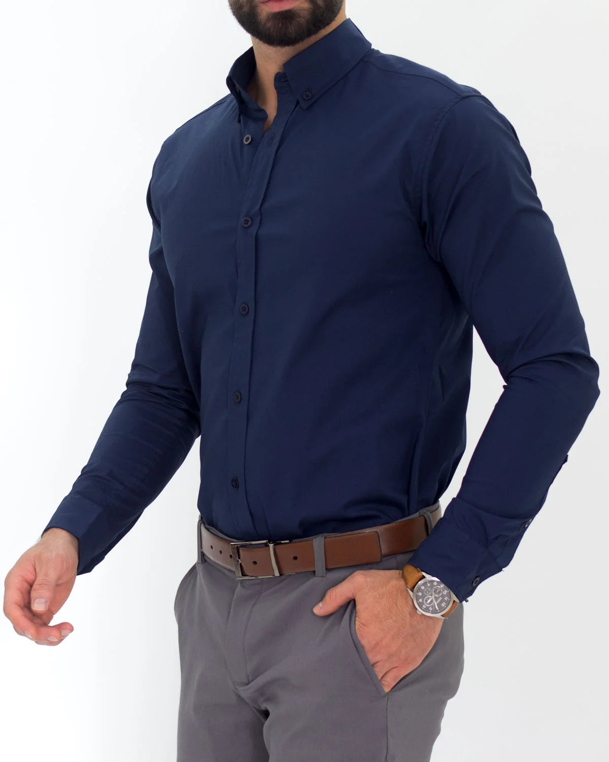 Camisa Flexible SlimFit Azul Rey