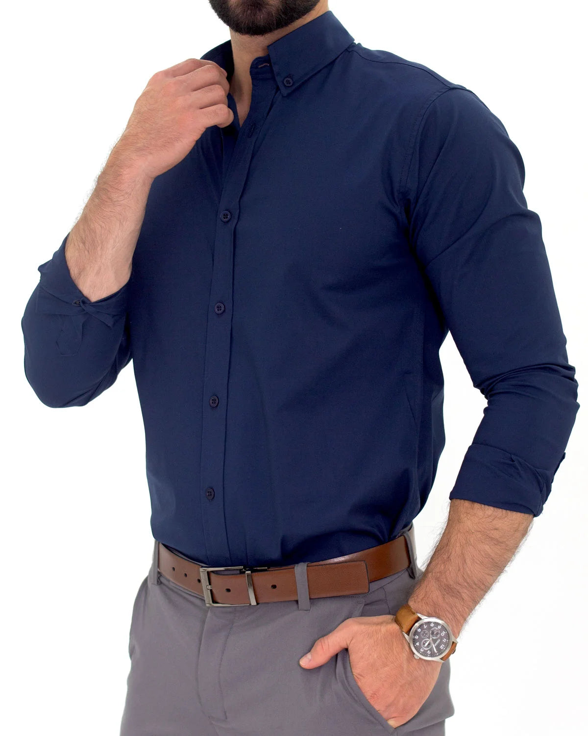 Camisa Flexible SlimFit Azul Rey