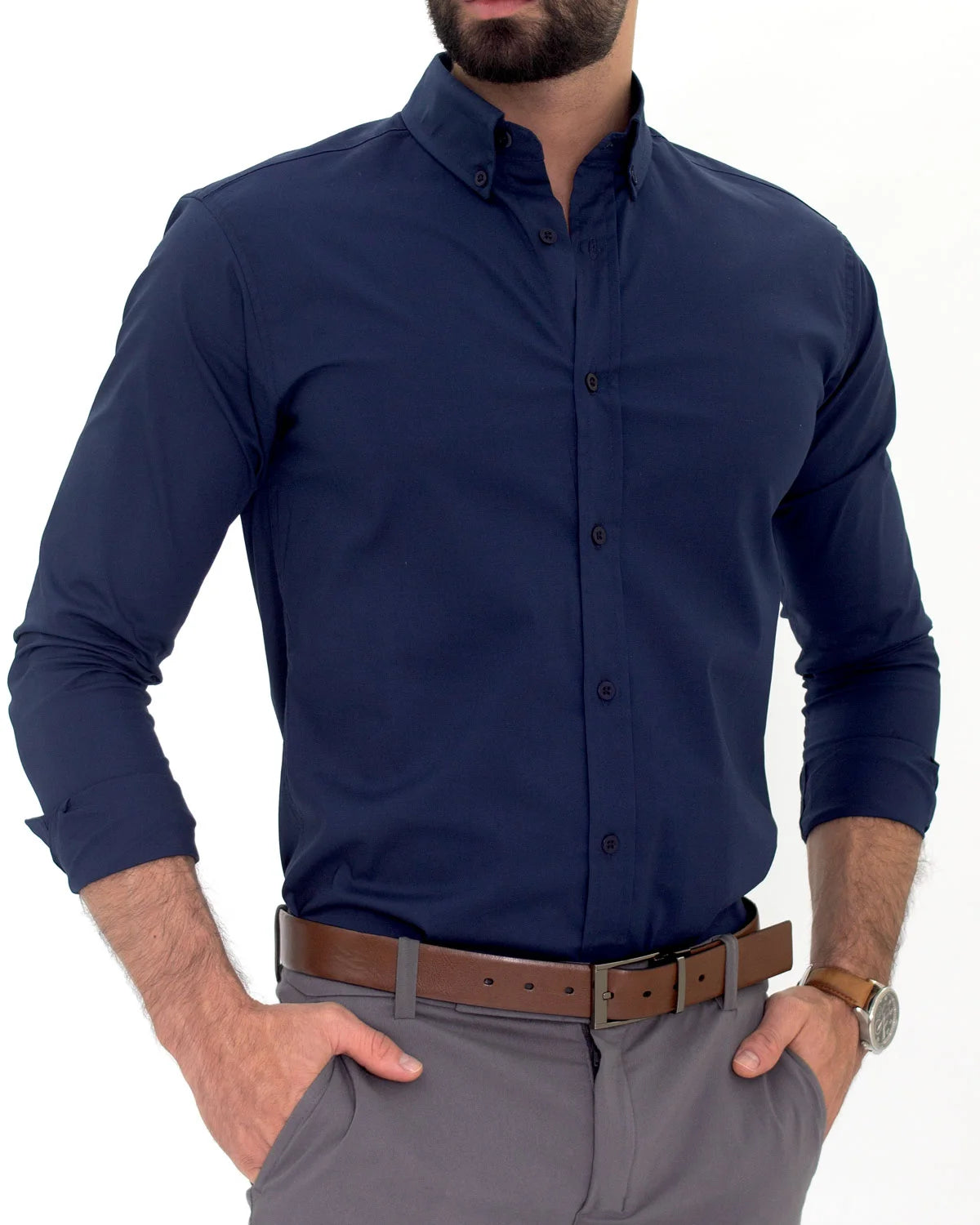 Camisa Flexible SlimFit Azul Rey