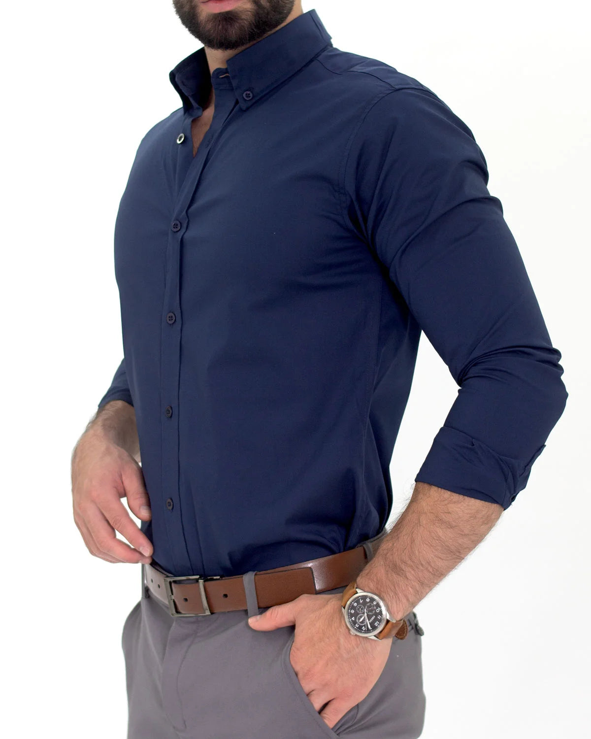 Camisa Flexible SlimFit Azul Rey