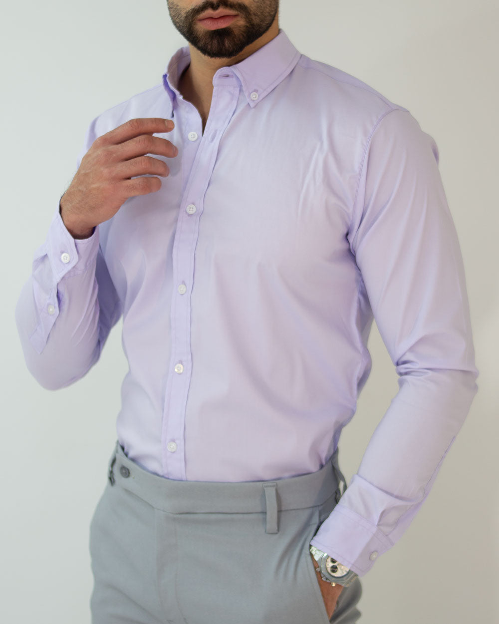 Camisa Flexible SlimFit Lila