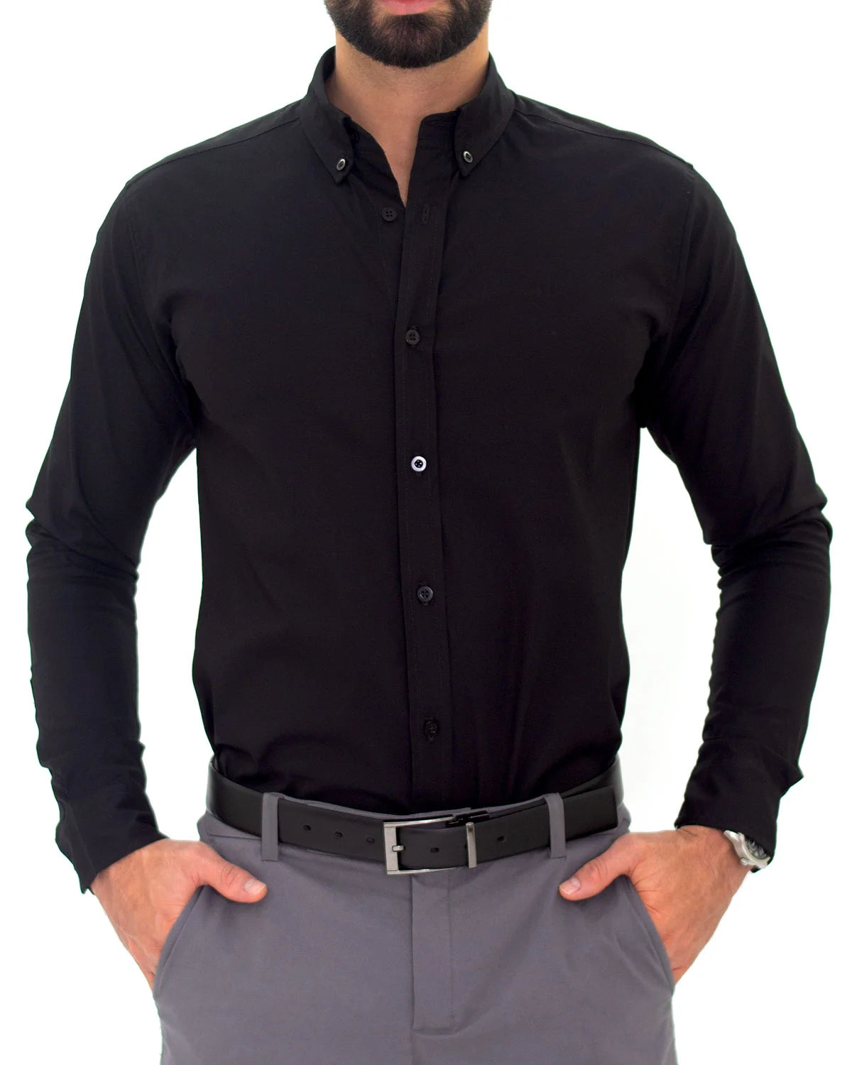 Camisa Flexible SlimFit Negro