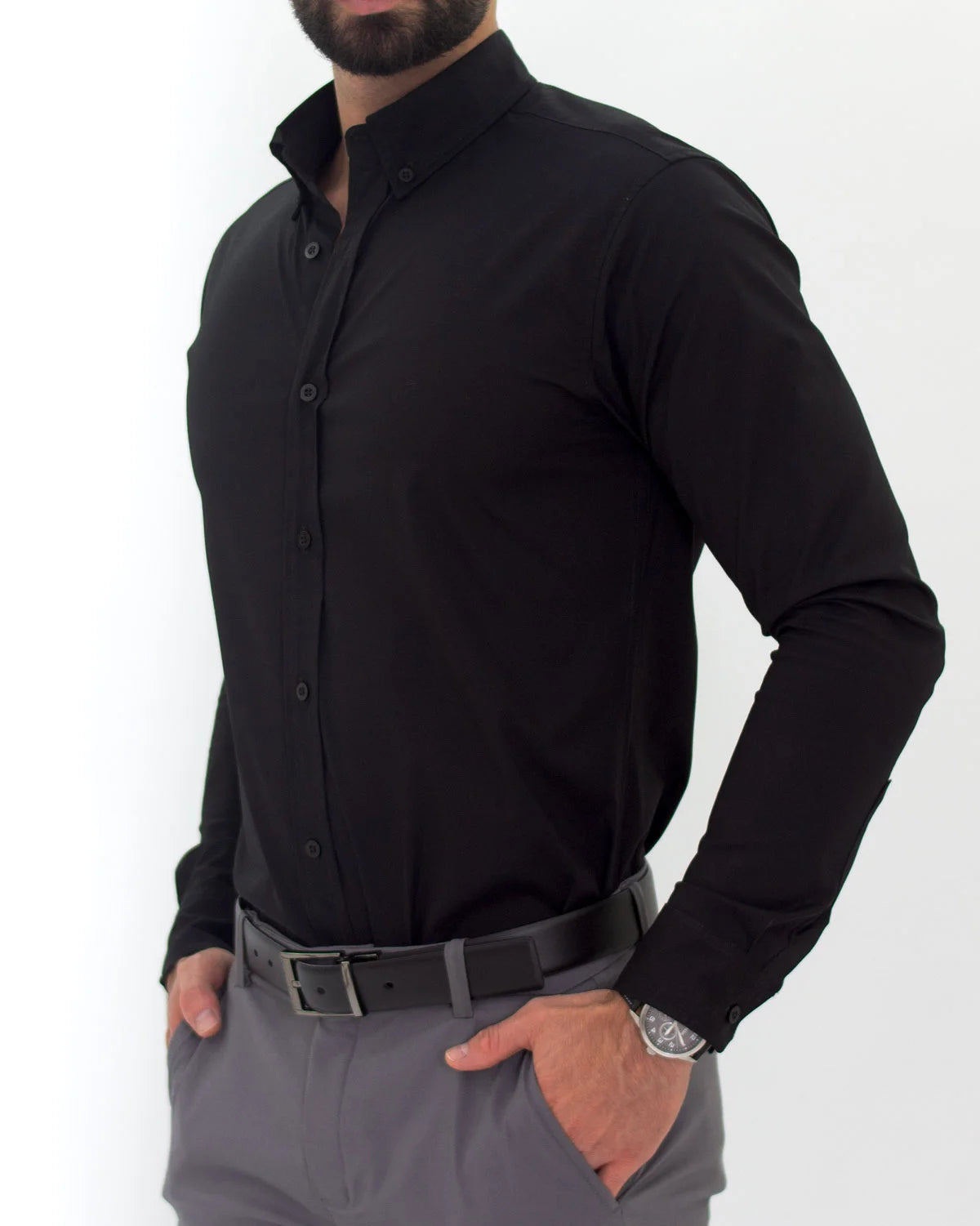 Camisa Flexible SlimFit Negro