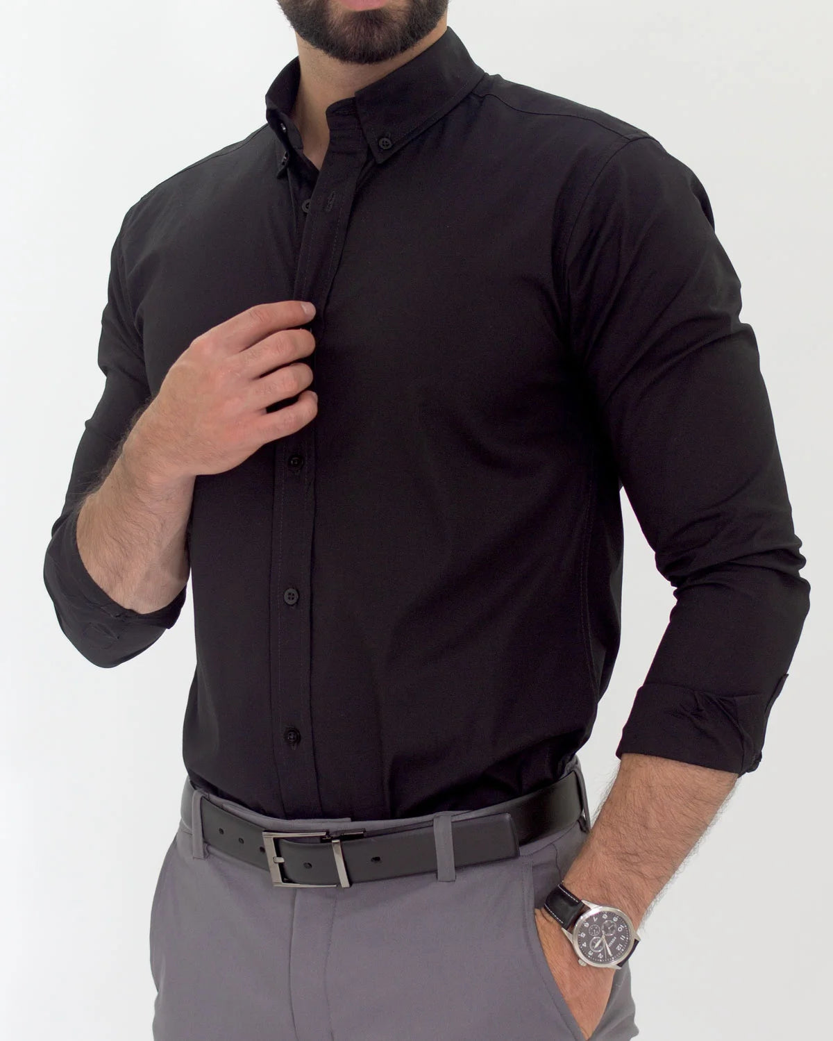 Camisa Flexible SlimFit Negro