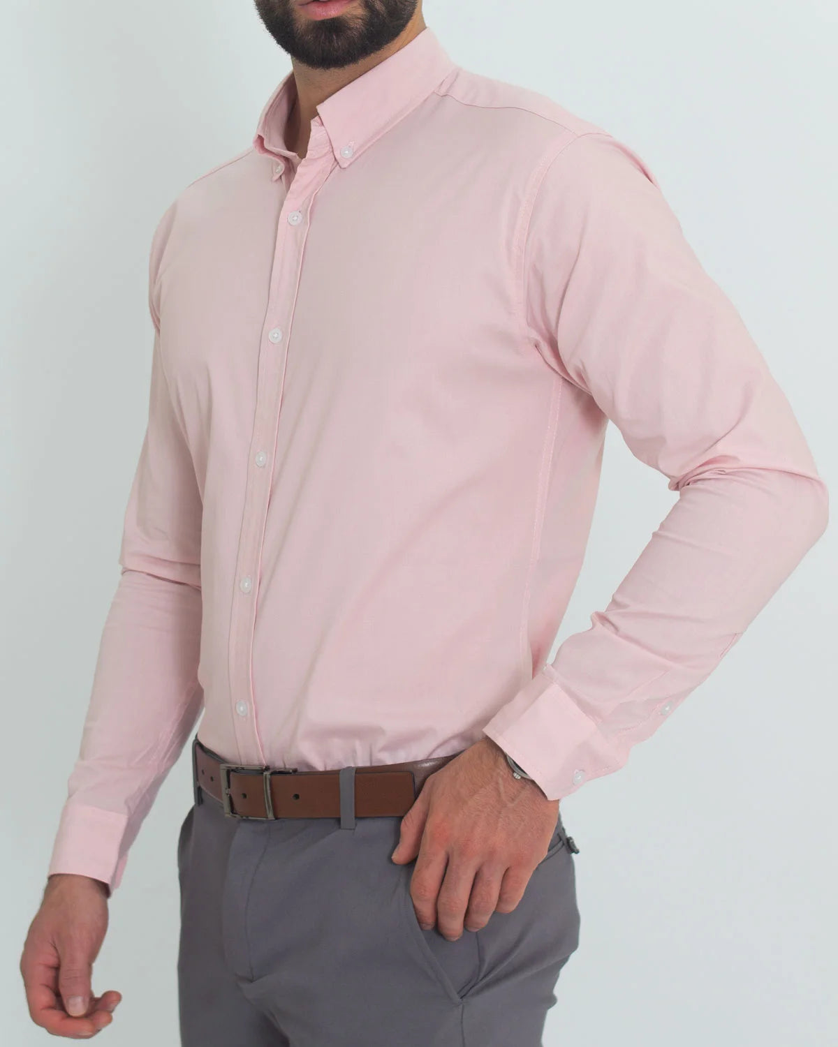 Camisa Flexible SlimFit Salmón