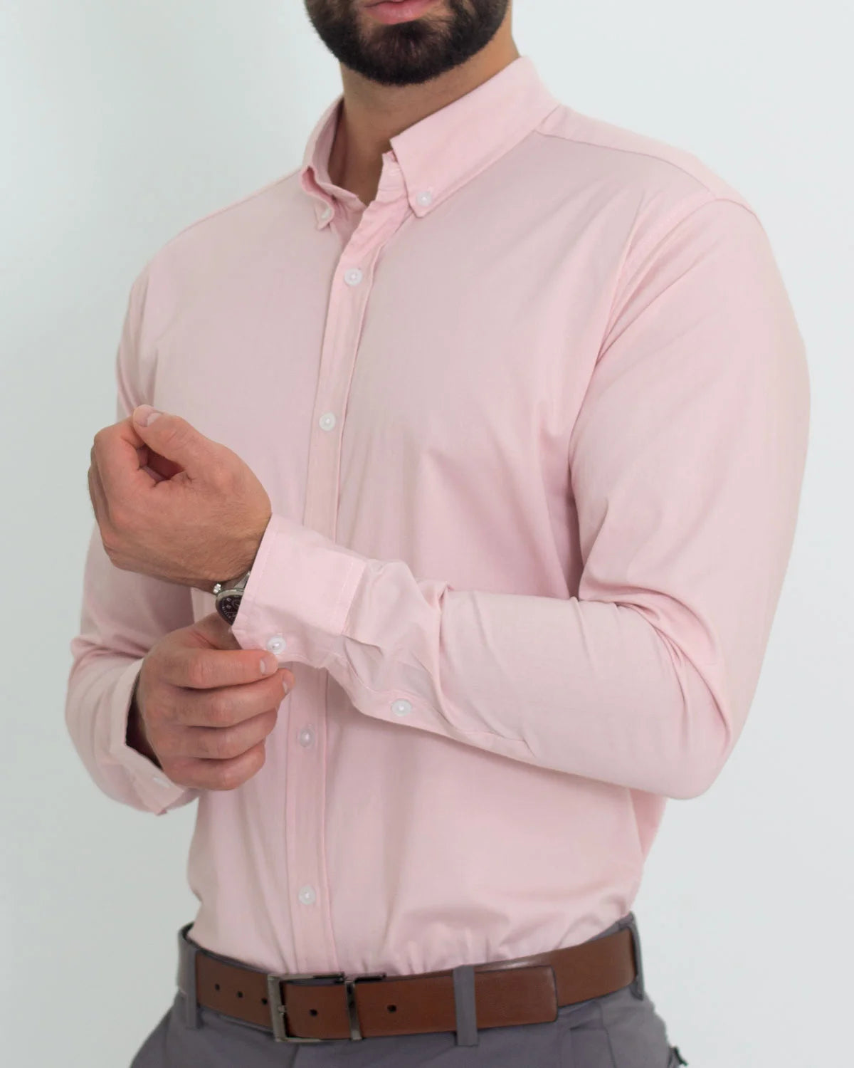 Camisa Flexible SlimFit Salmón