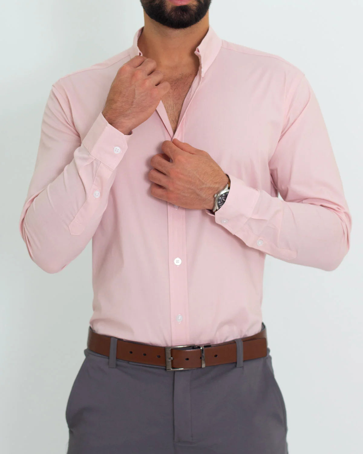 Camisa Flexible SlimFit Salmón