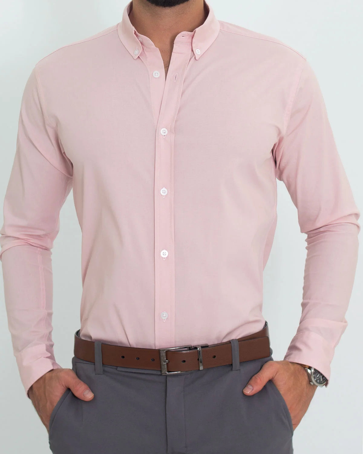 Camisa Flexible SlimFit Salmón