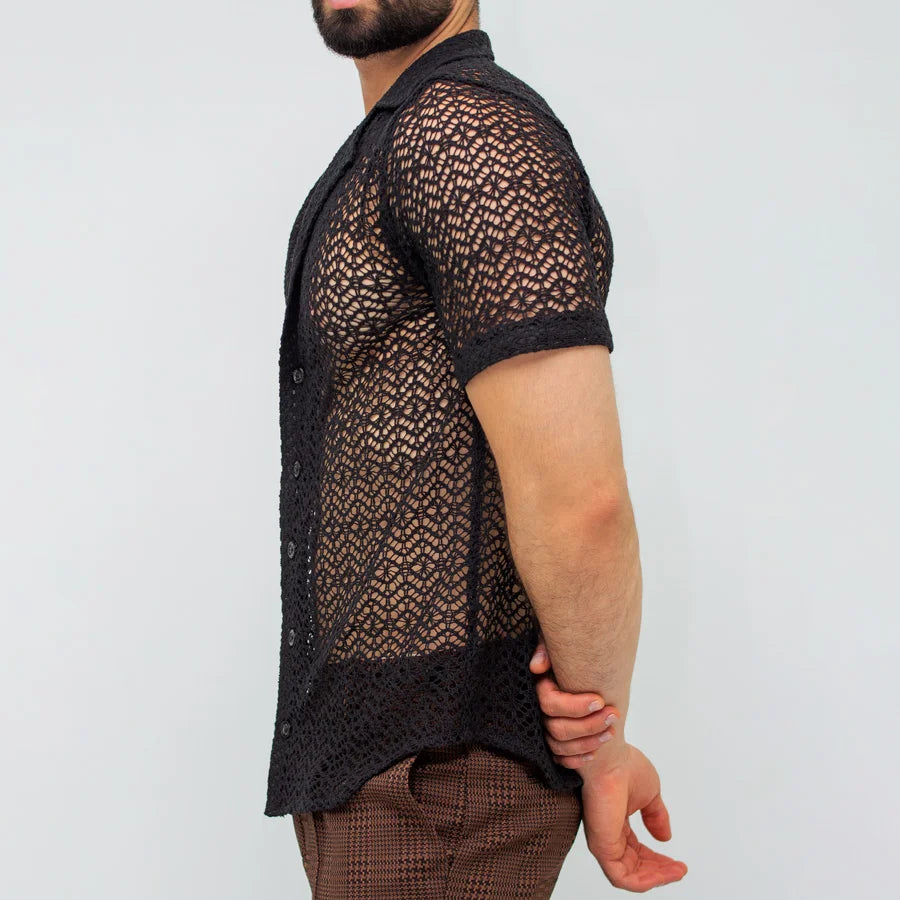 Black Mesh Shirt
