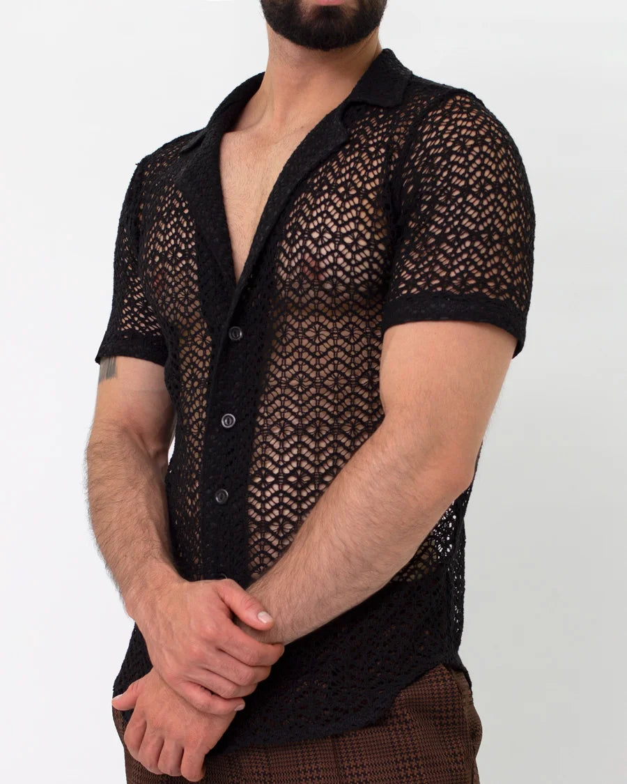 Black Mesh Shirt