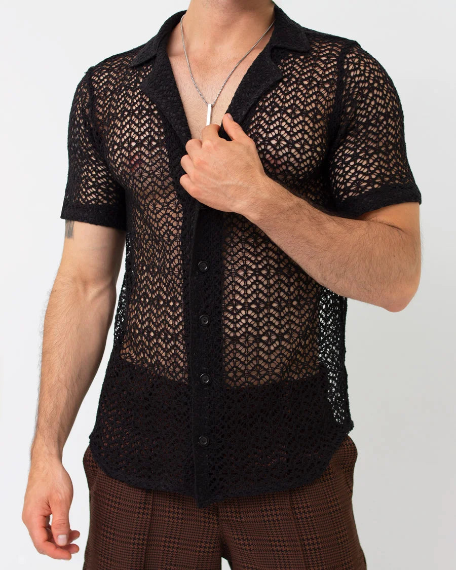 Black Mesh Shirt