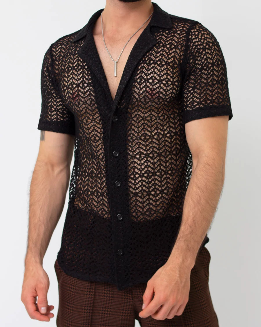 Black Mesh Shirt
