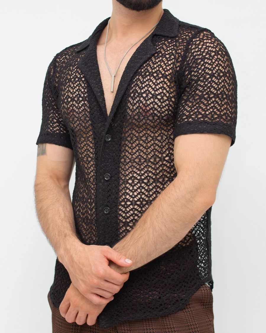 Black Mesh Shirt