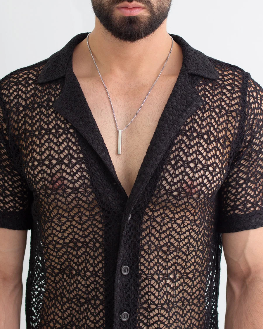 Black Mesh Shirt