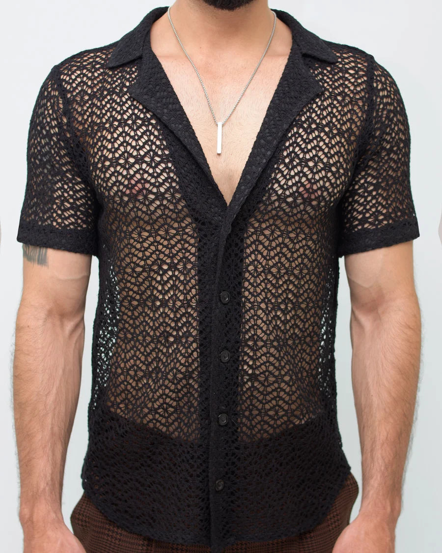 Black Mesh Shirt