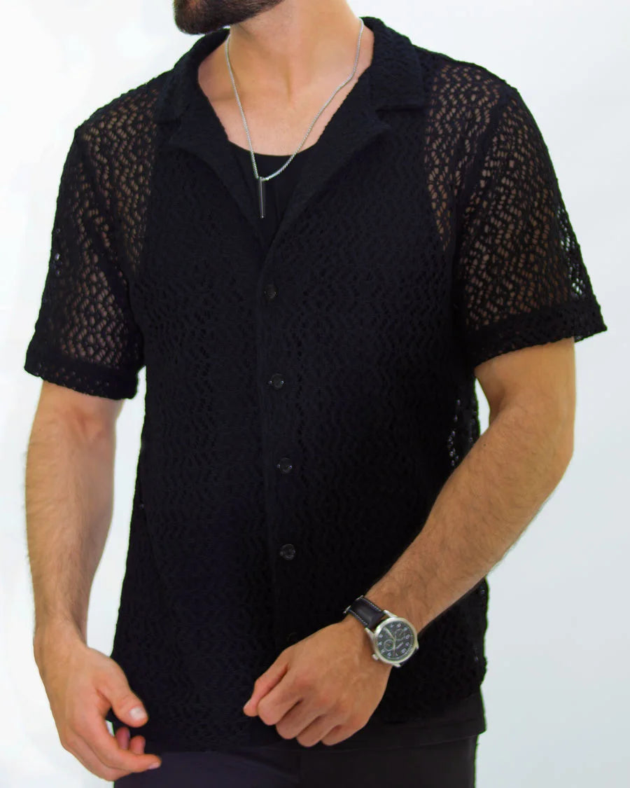 Black Mesh Shirt