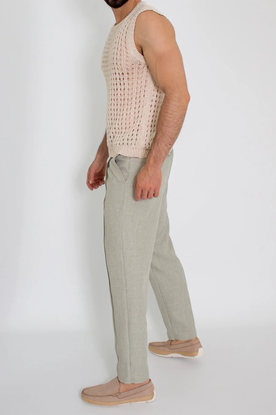 Camiseta Malla Tejido Artesanal Beige