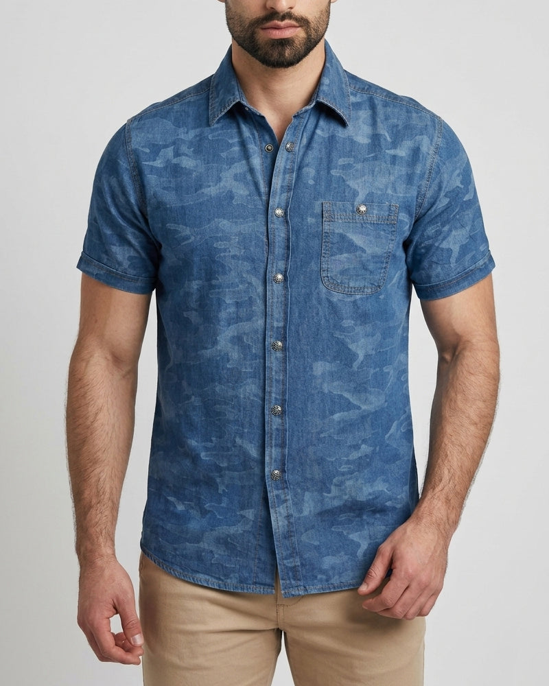 Flexible Light Gray Short-Sleeve Shirt