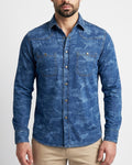 Camisa Índigo Camuflageada Manga Larga