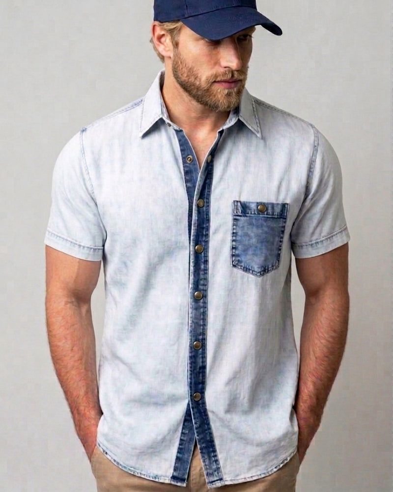 Flexible Light Gray Short-Sleeve Shirt