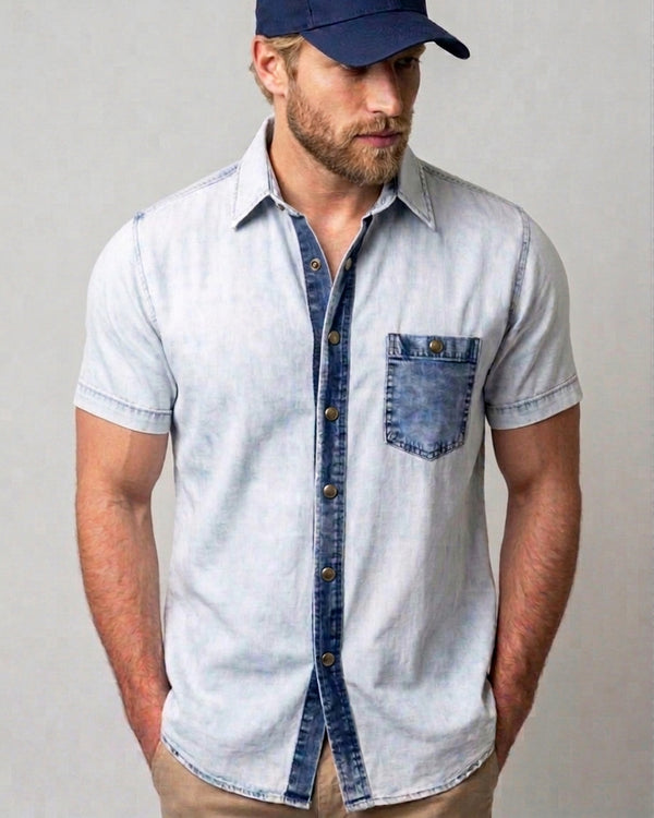 Camisa Indigo Manga Corta