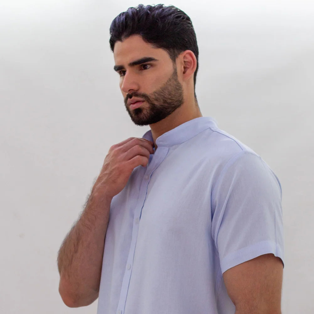 Camisa de Lino Cuello Neru