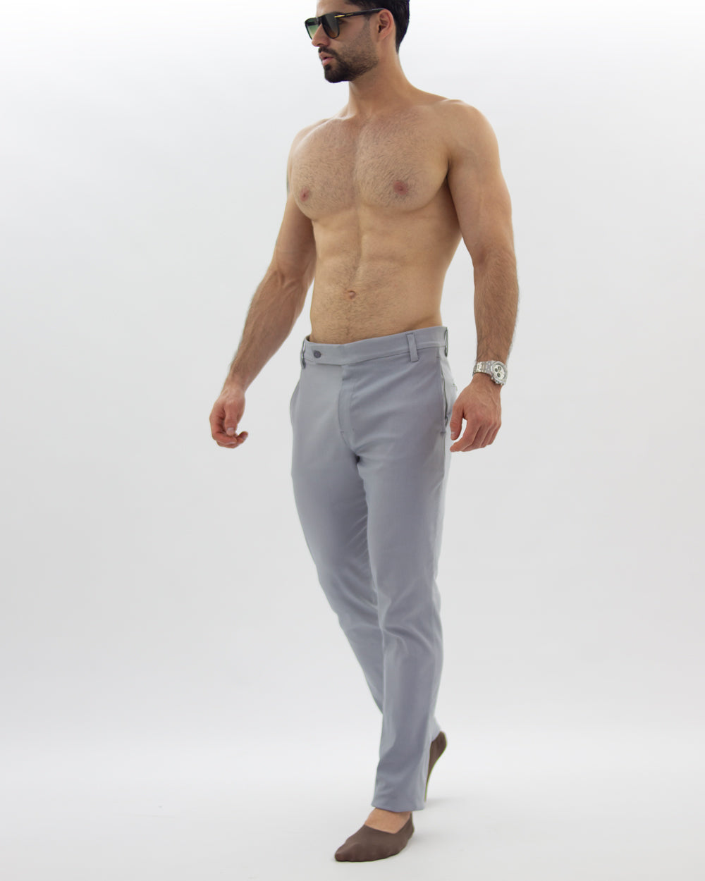 Pantalón Flexible Gris Claro