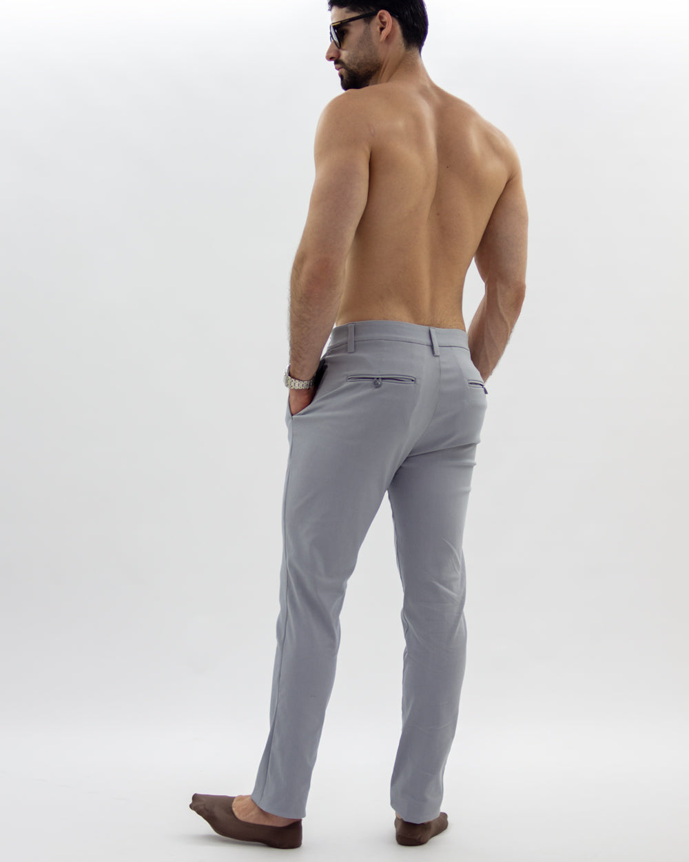 Pantalón Flexible Gris Claro