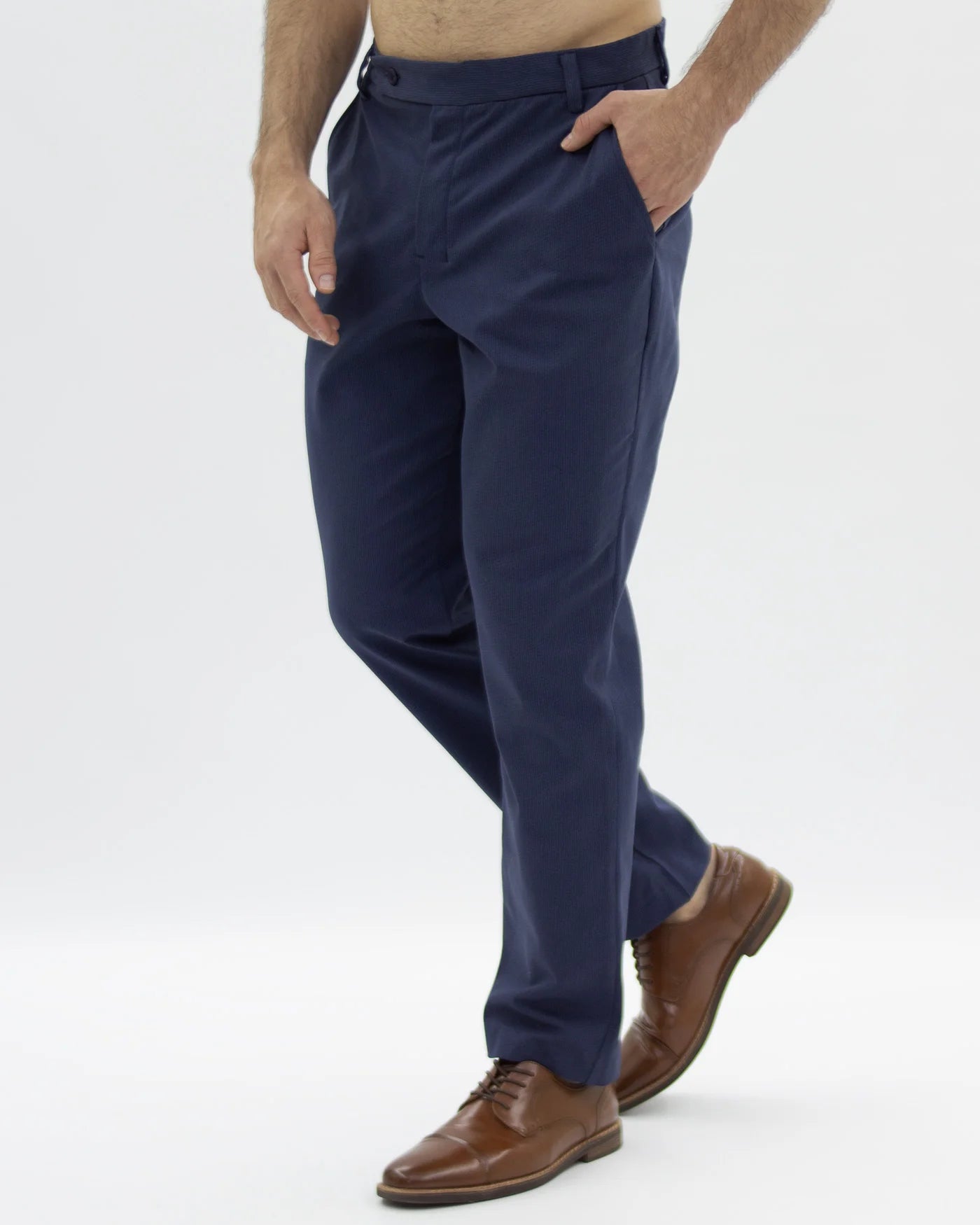 Classic Straight Navy Blue Trousers