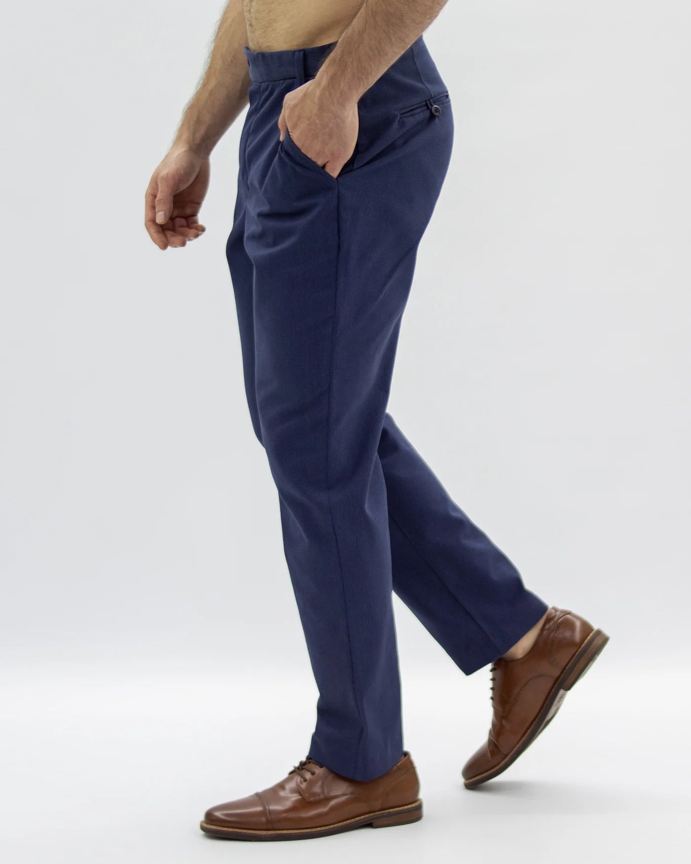 Classic Straight Navy Blue Trousers