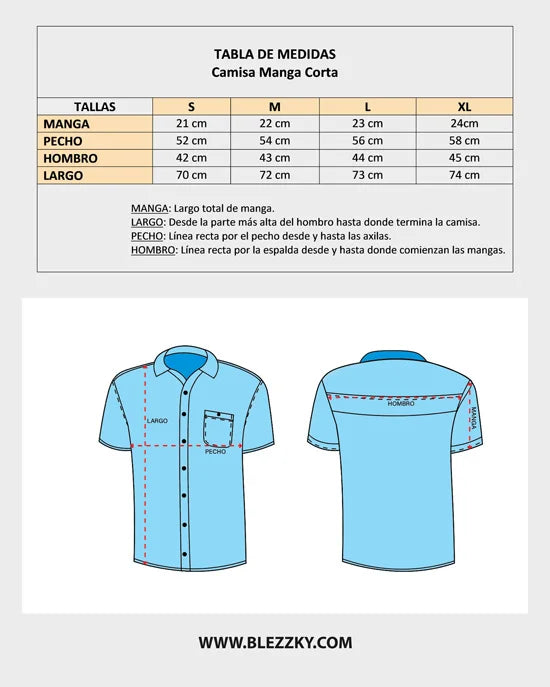 Camisa Jean Militar SlimFit Manga Corta