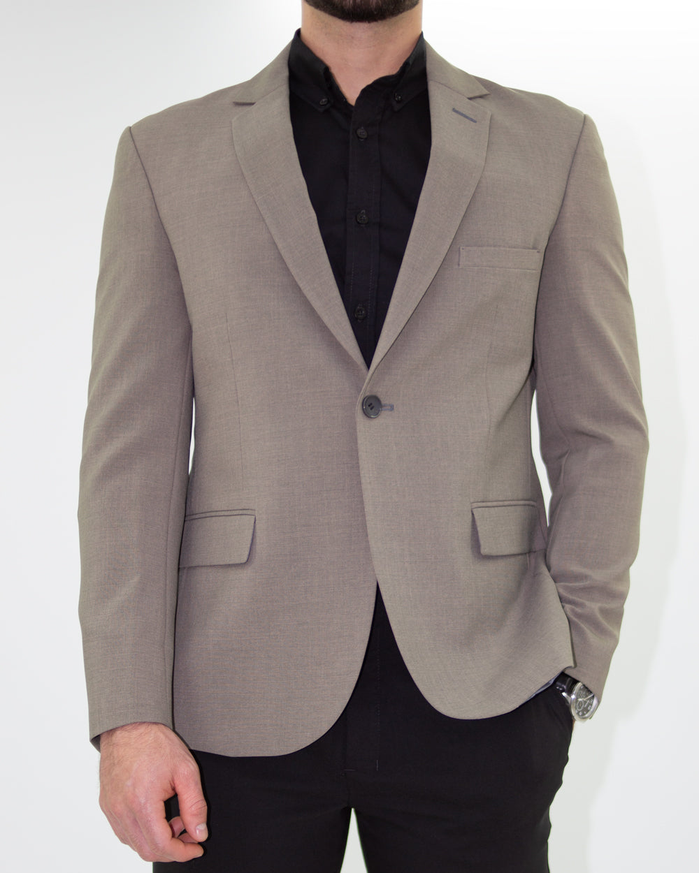 Blazer SlimFit Café Grisáceo