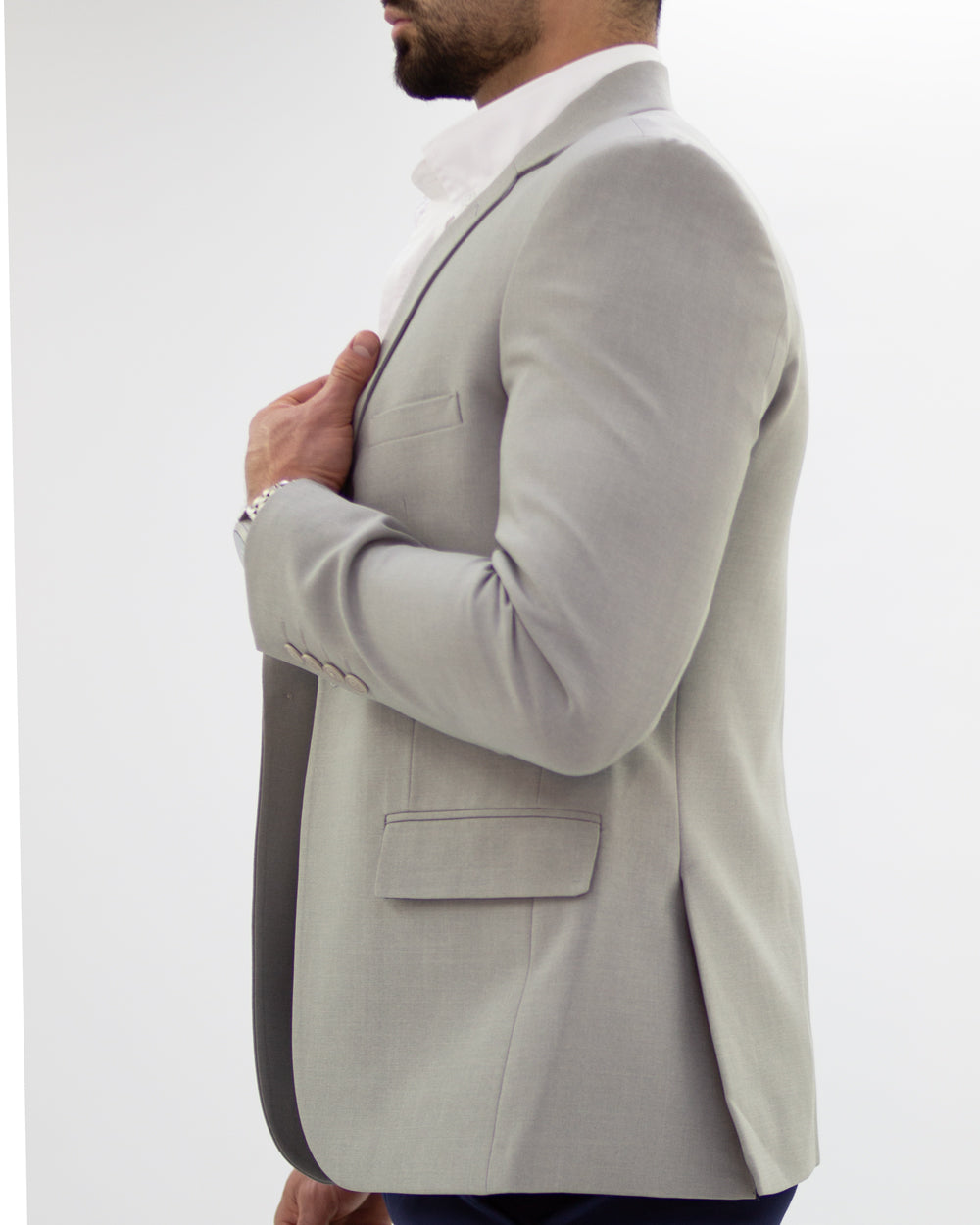 Light Gray Slim-Fit Blazer