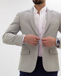 Light Gray Slim-Fit Blazer