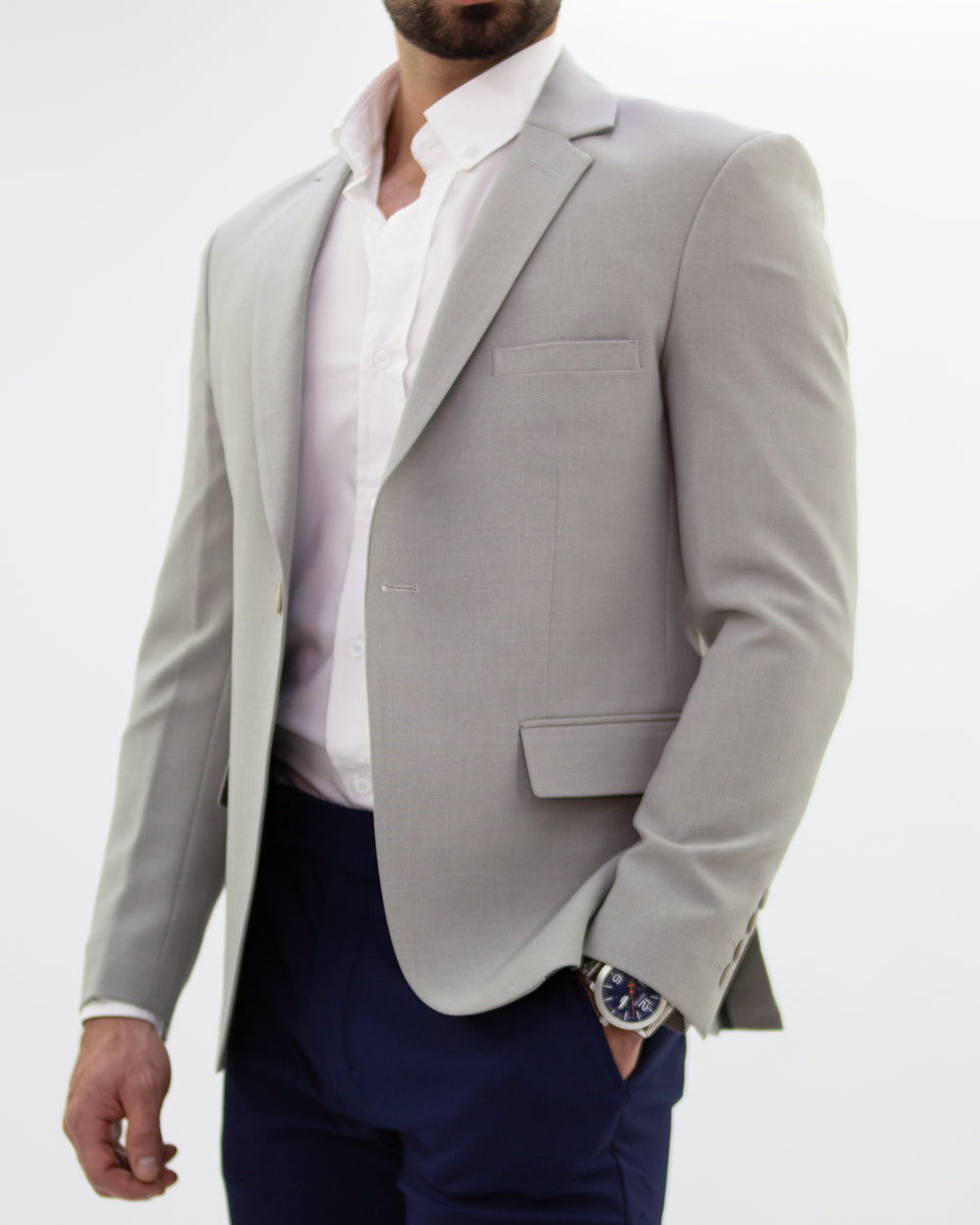 Blazer SlimFit Gris Claro