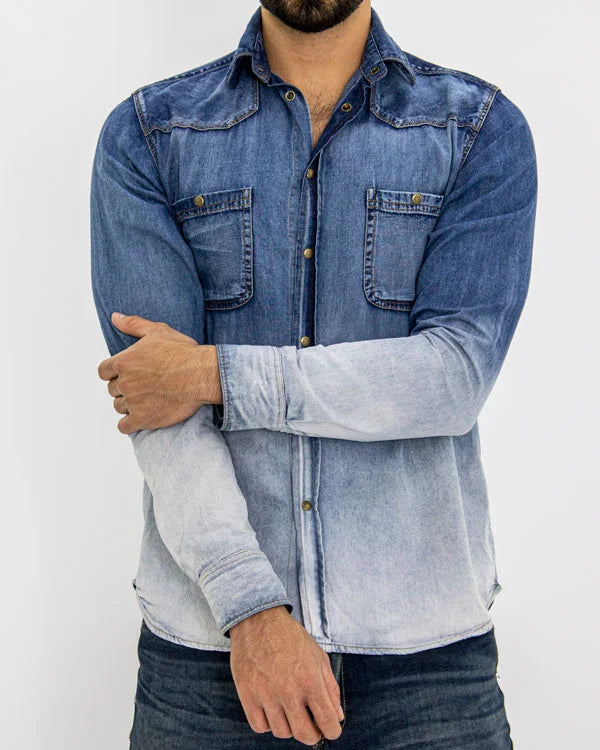 Camisa Jean en Degrade SlimFit Manga Larga