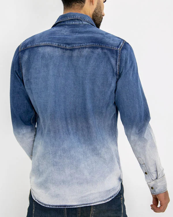 Camisa Jean en Degrade SlimFit Manga Larga