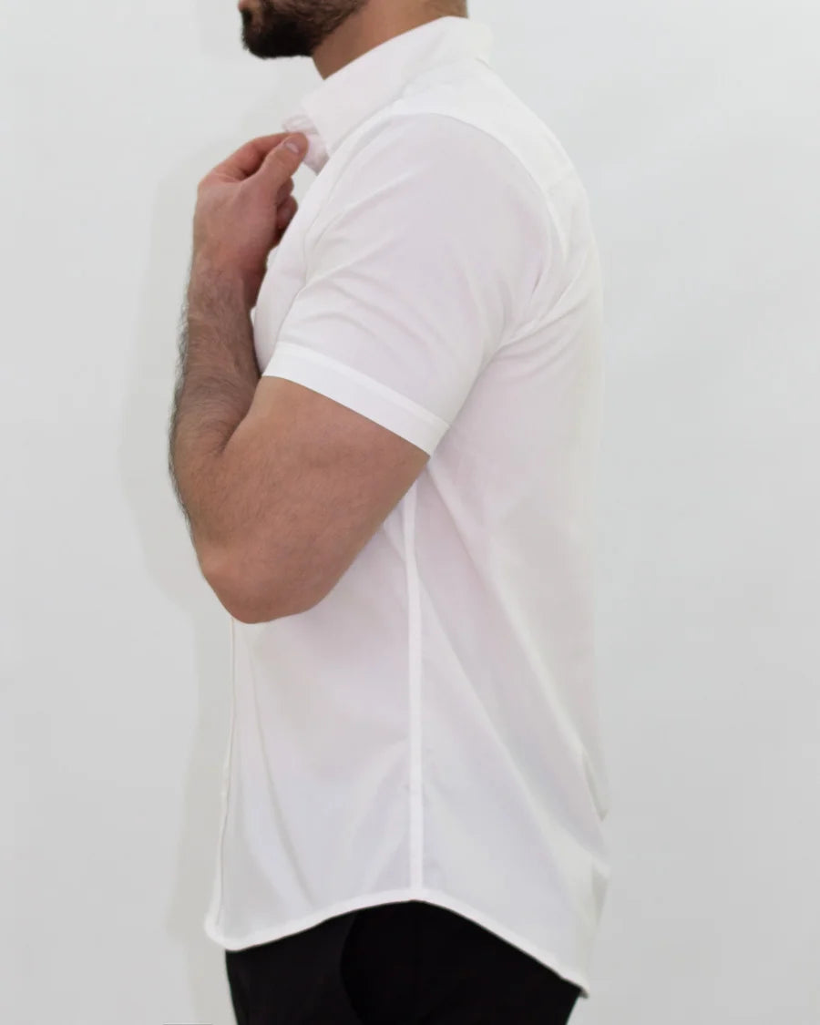 Camisa Flexible SlimFit Manga Corta Blanca