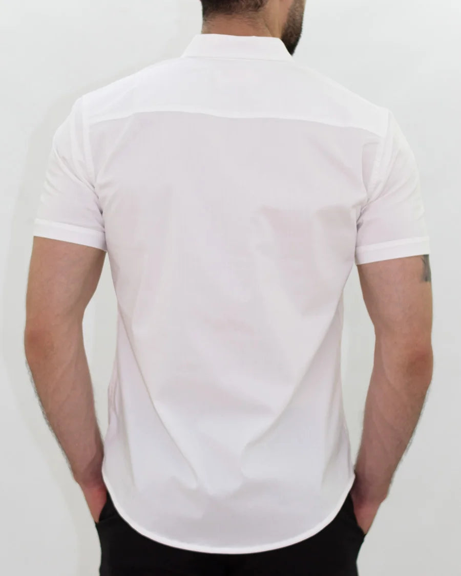 Camisa Flexible SlimFit Manga Corta Blanca