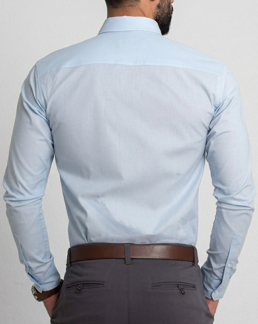 Light Blue Long Sleeve Flexible Shirt