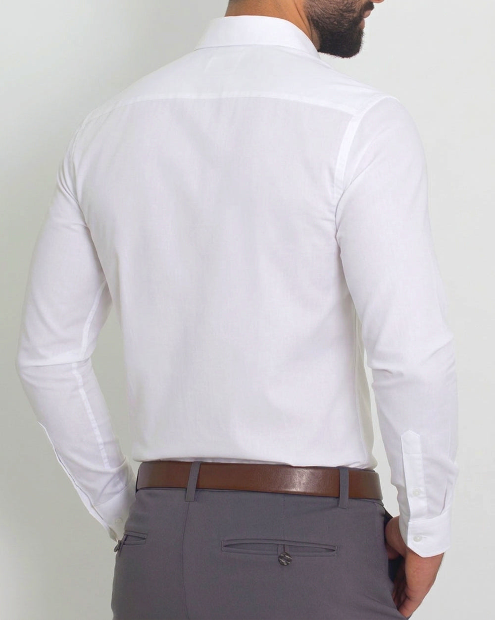 Flexible White Long Sleeve Shirt