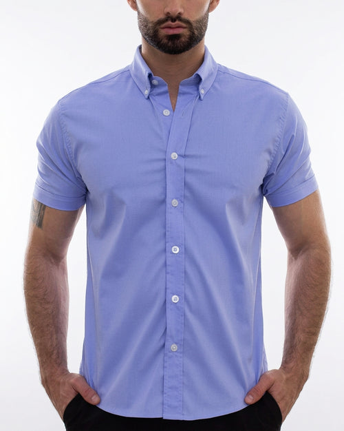 Camisa Flexible Manga Corta Azul Celeste