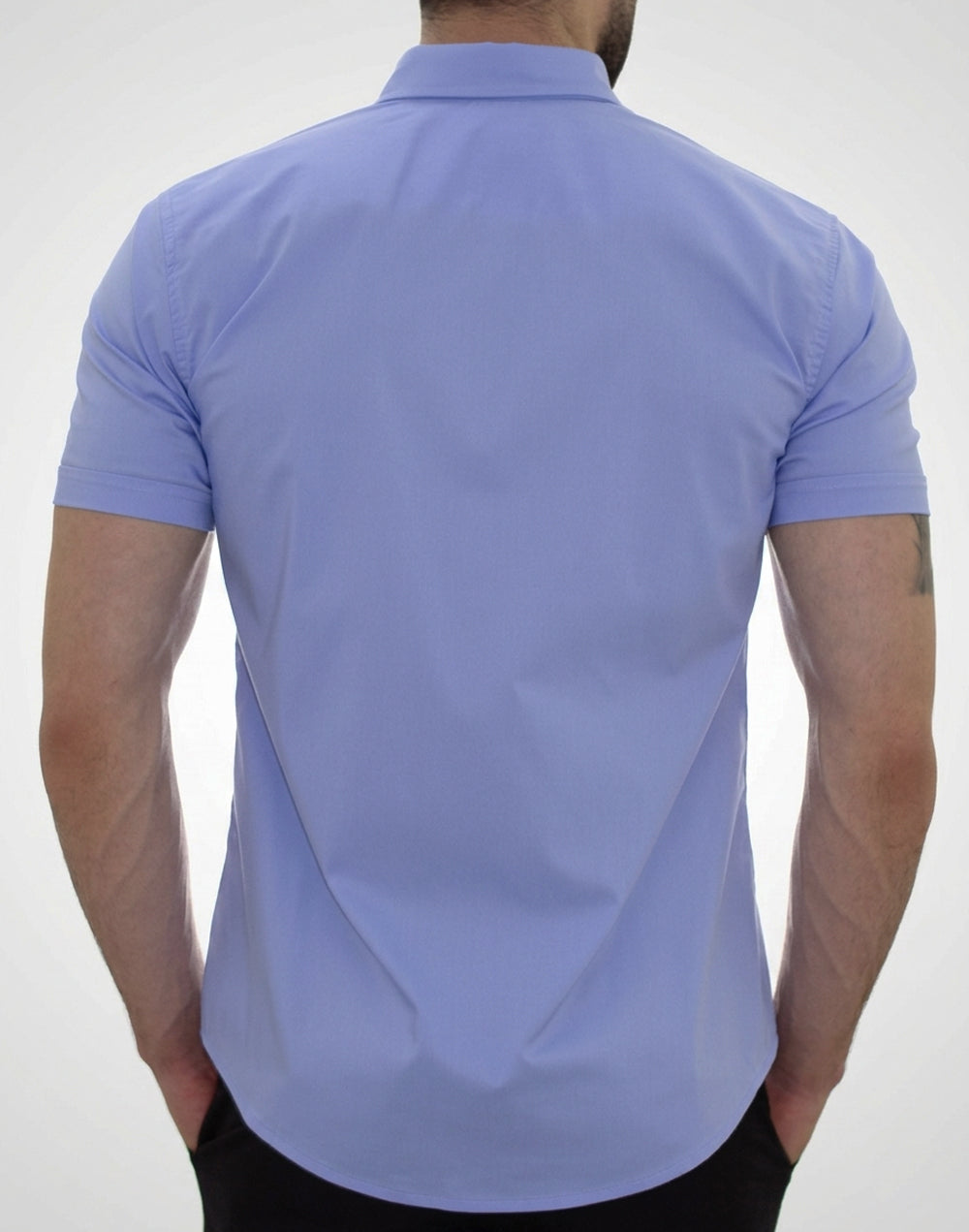 Flexible Light Blue Short Sleeve Shirt