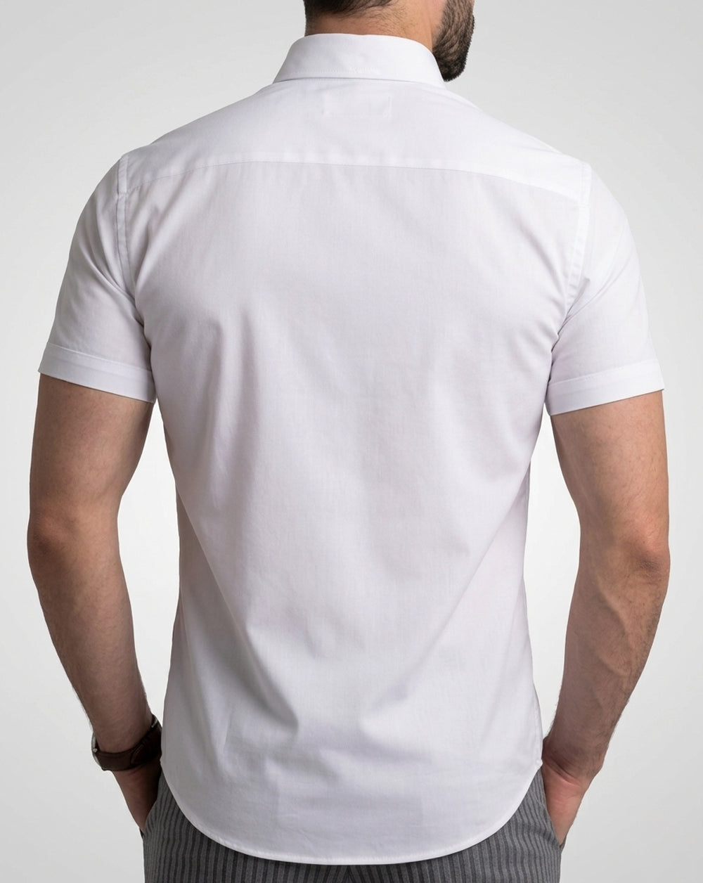 Flexible Short Sleeve White Shirt