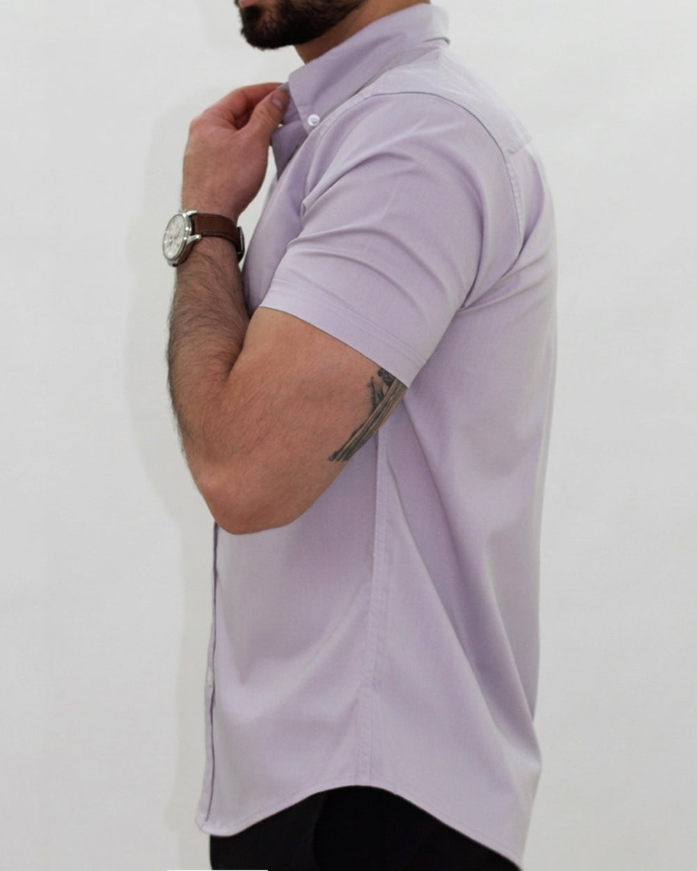 Flexible Light Gray Short-Sleeve Shirt