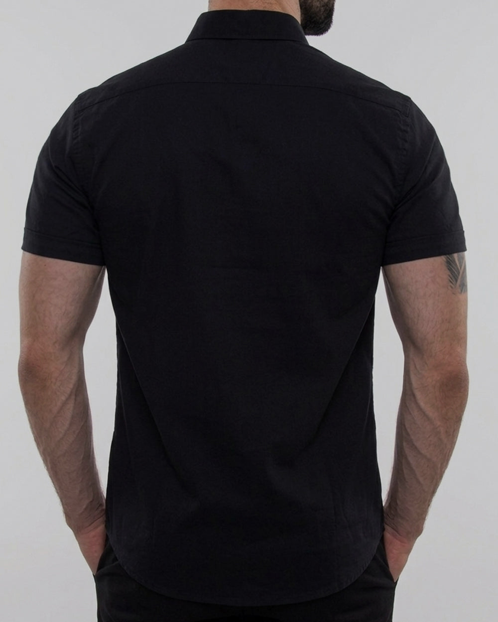 Flexible Black Short Sleeve Shirt