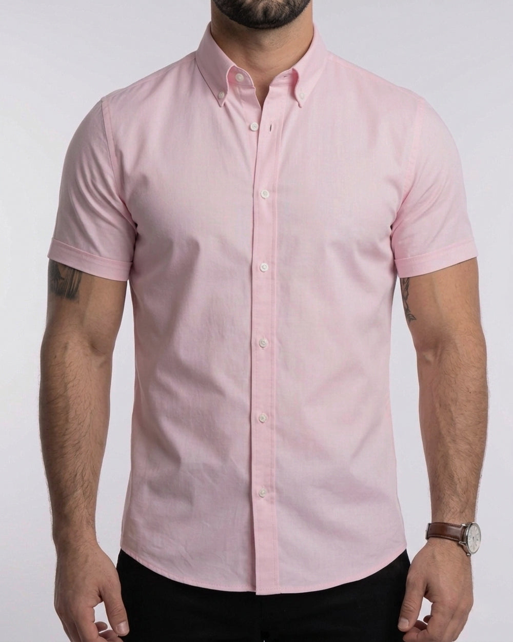 Flexible Light Gray Short-Sleeve Shirt